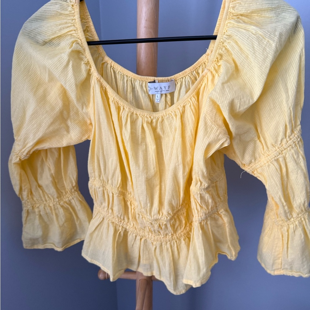 Wayf Yellow Women's Blouse